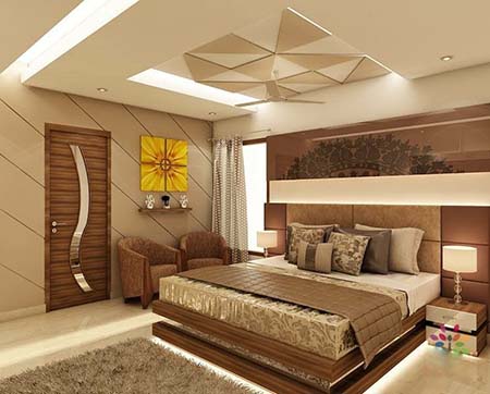 bedroom false ceiling 02 ایده هایی زیبا برای کناف اتاق خواب