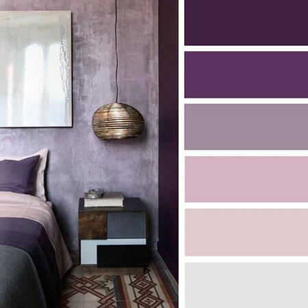 ترکیب رنگ یاسی در دکوراسیون اتاق خواب ترکیب رنگ یاسی در دکوراسیون اتاق خواب